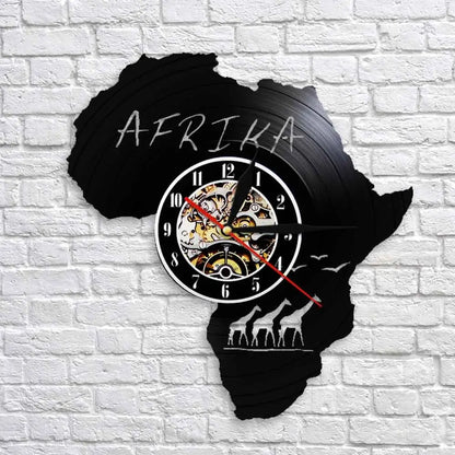 Horloge Vinyle Afrique - Horloge Tête de Mort