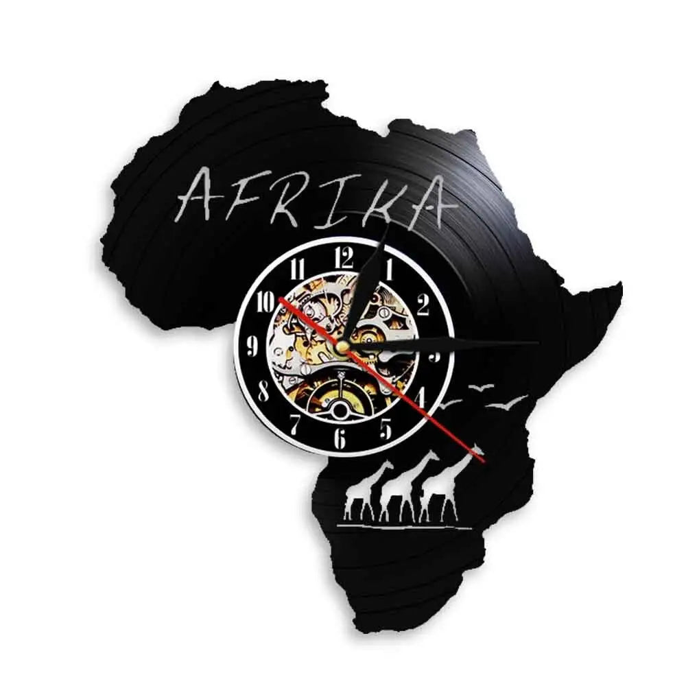 Horloge Vinyle Afrique - Horloge Tête de Mort