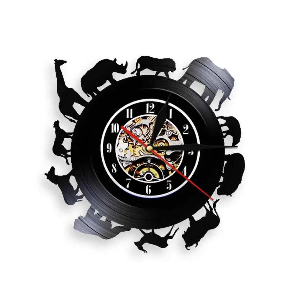 Horloge Vinyle Animaux d’Afrique