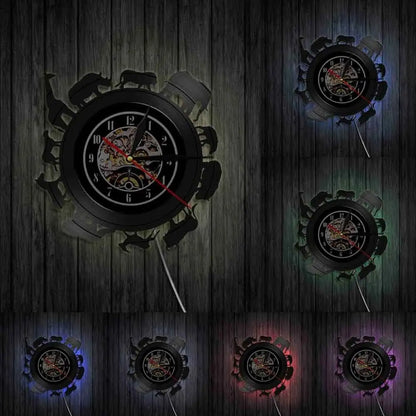 Horloge Vinyle Animaux LED - Horloge LED