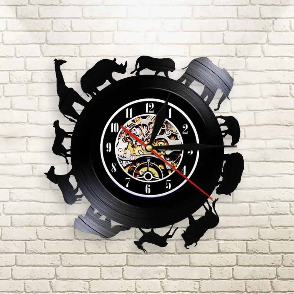 Horloge Vinyle Animaux LED - Horloge LED