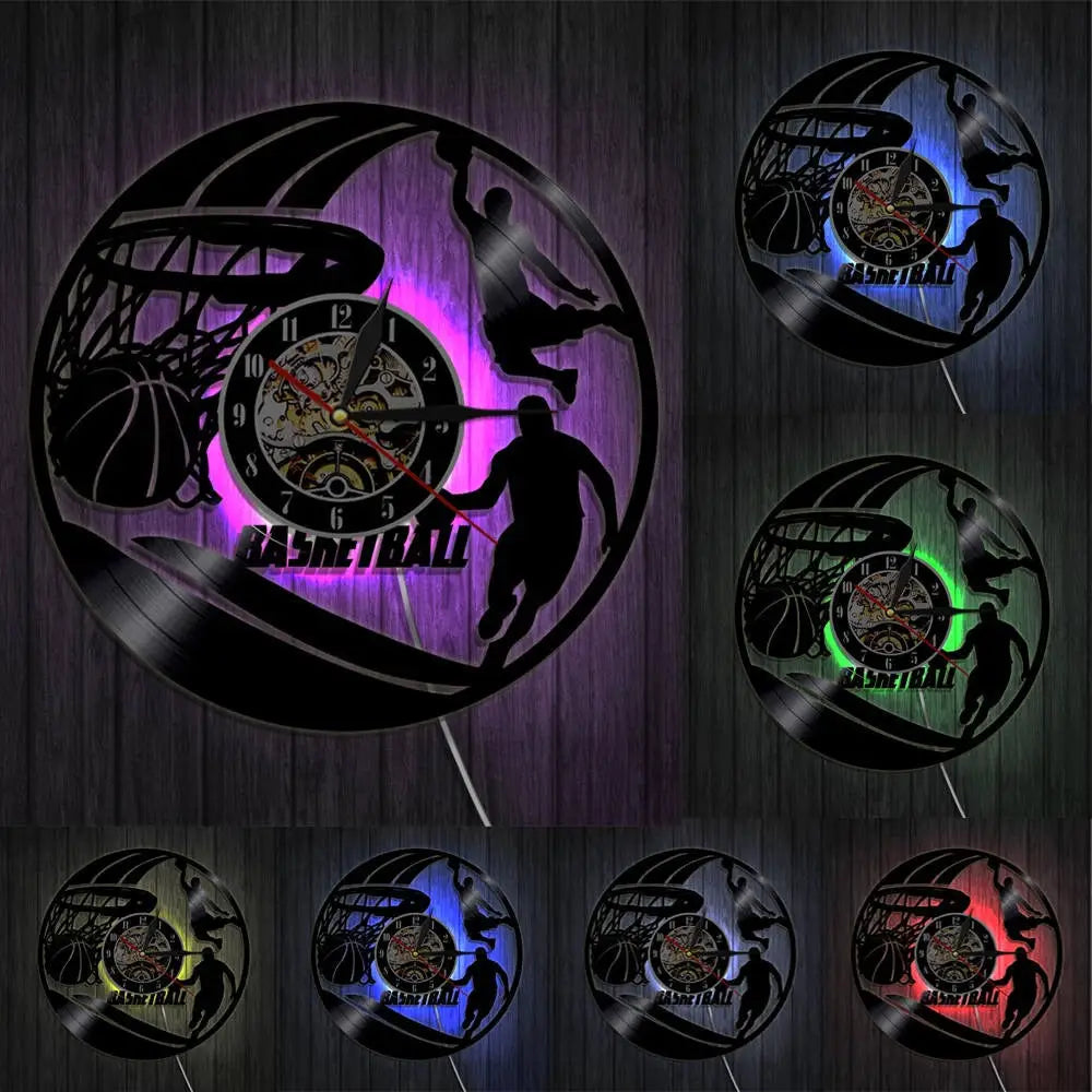 Horloge Vinyle Basketball LED - Horloge LED