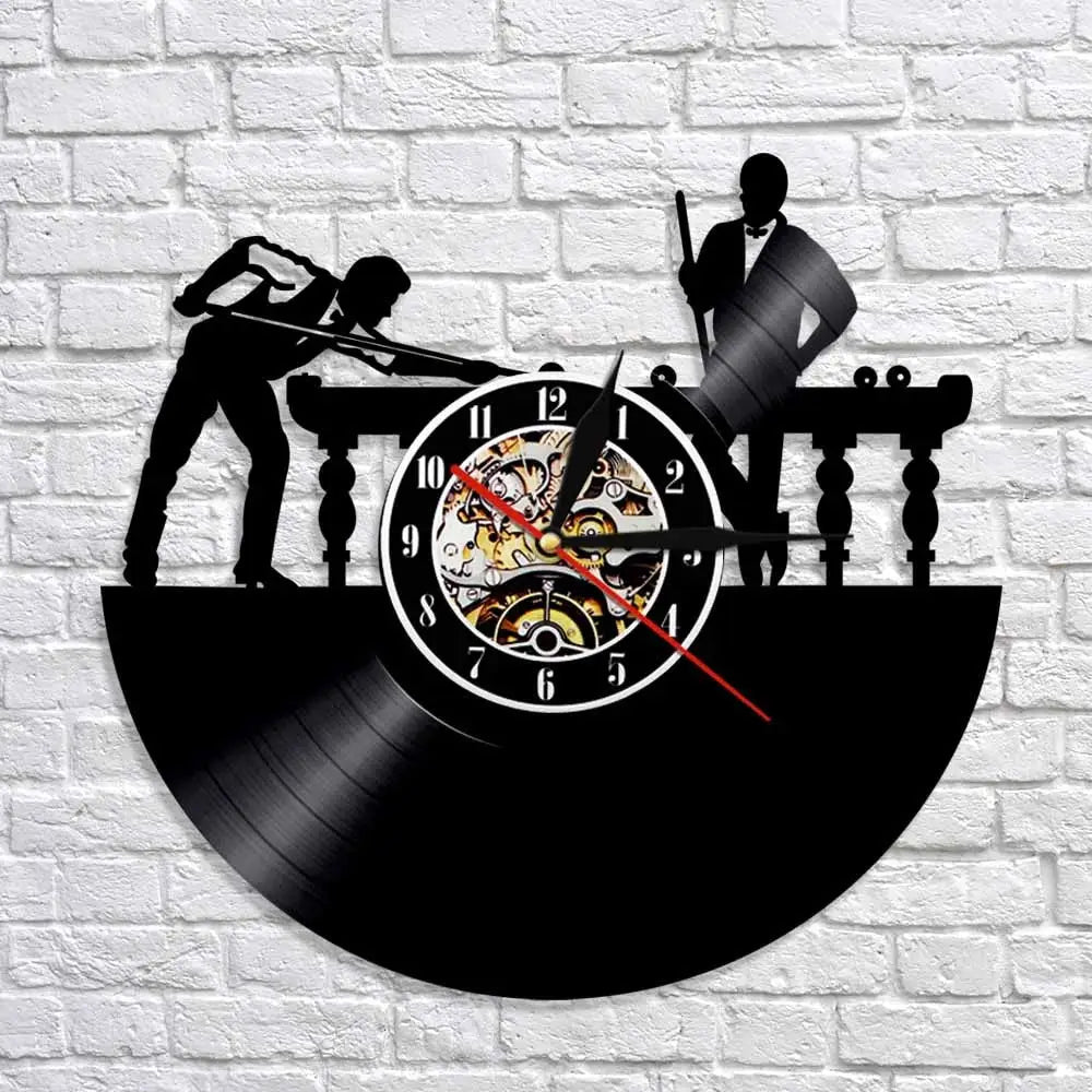 Horloge Vinyle Billard - Horloge Tête de Mort