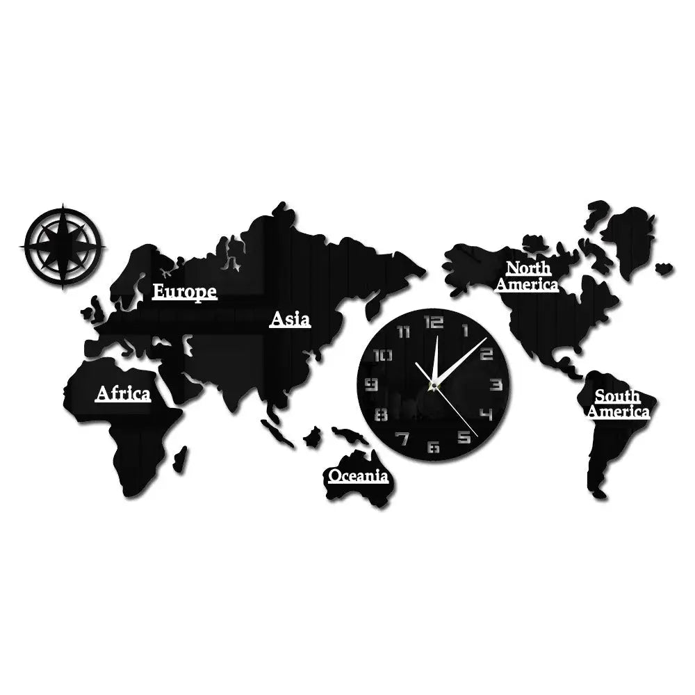 Horloge Vinyle Carte du Monde - Horloge Tête de Mort