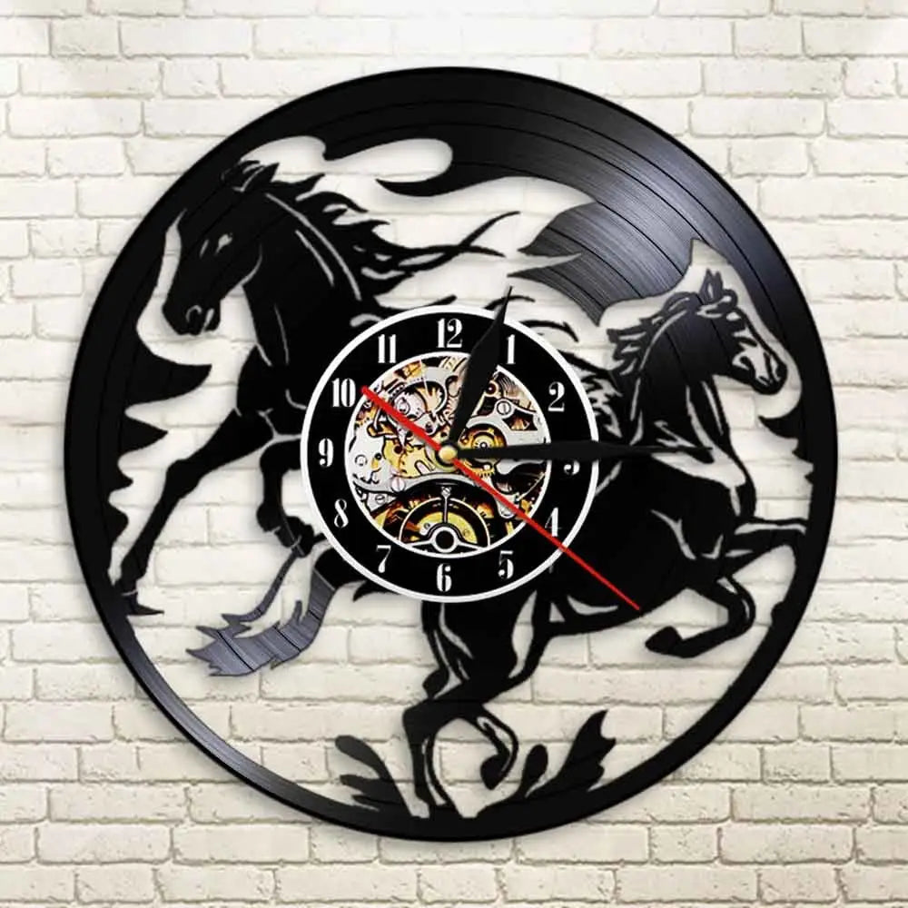 Horloge Vinyle Cheval LED - Horloge LED