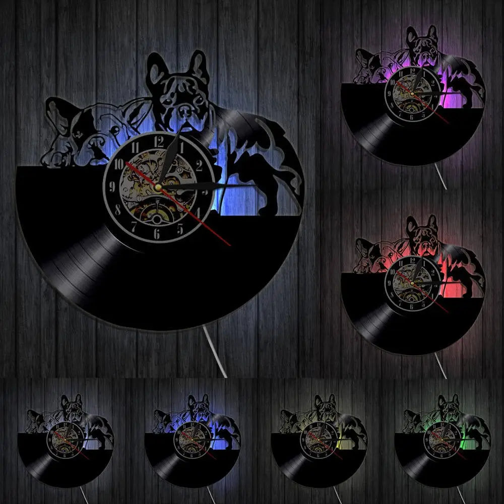 Horloge Vinyle Chien LED - Horloge LED