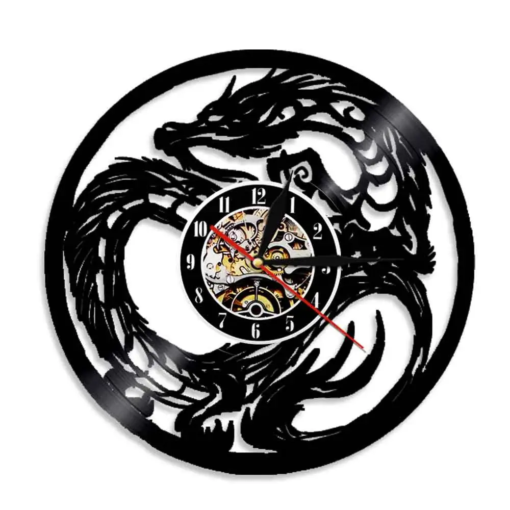 Horloge Vinyle Dragon Japonais