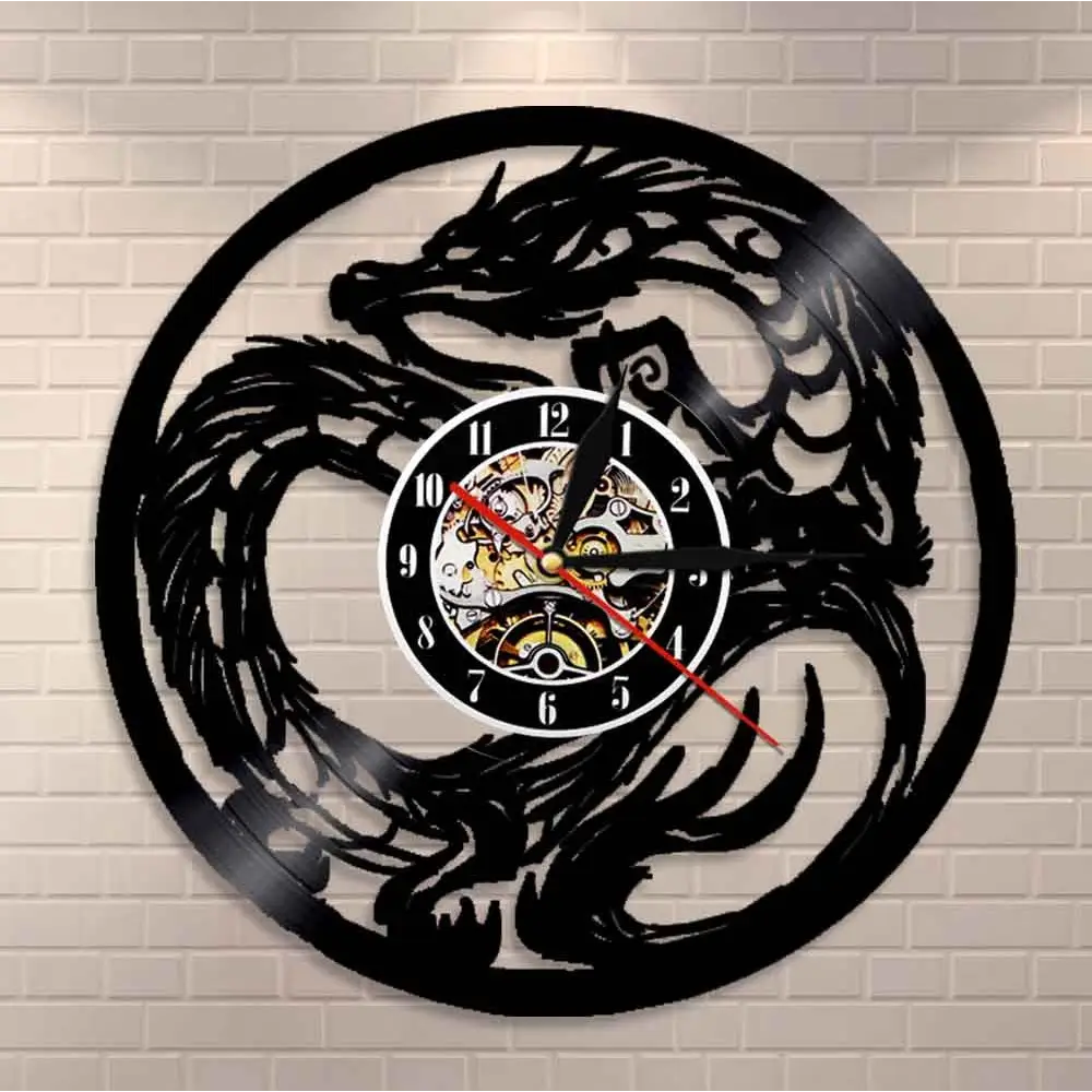 Horloge Vinyle Dragon LED - Horloge LED