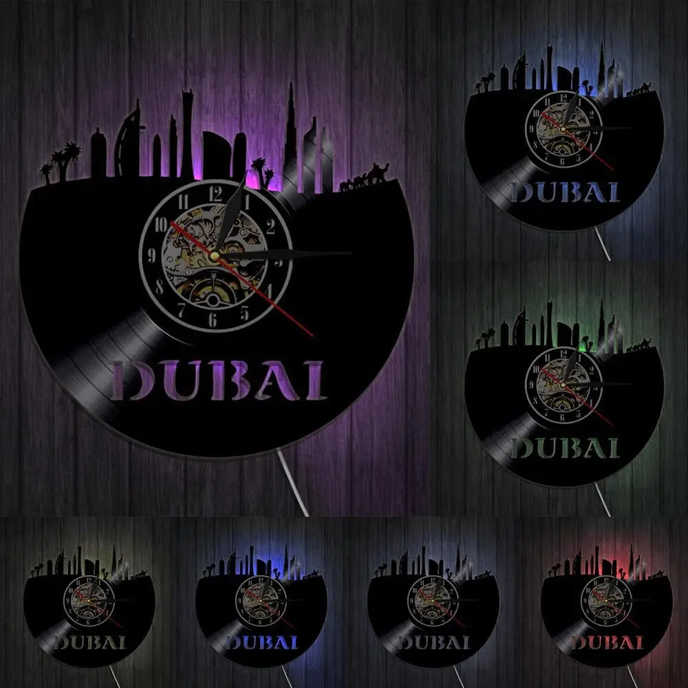 Horloge Vinyle Dubaï LED - Horloge LED