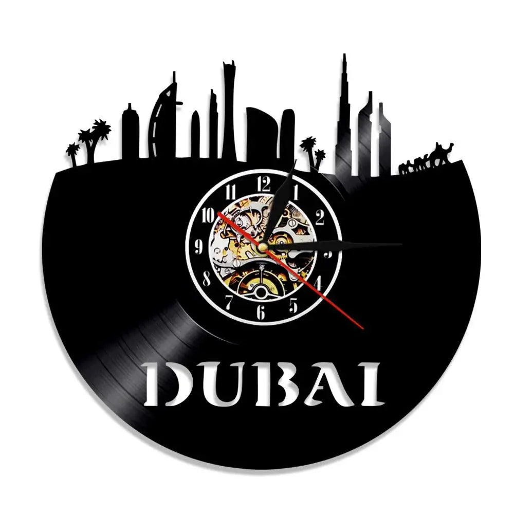 Horloge Vinyle Dubaï - Horloge Tête de Mort