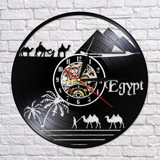 Horloge Vinyle Égypte - Horloge Tête de Mort