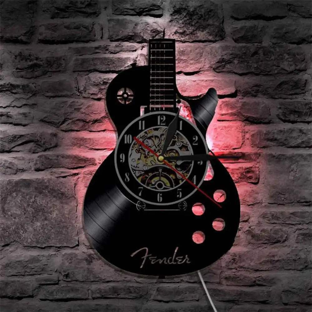 Horloge Vinyle Guitare LED - Horloge LED