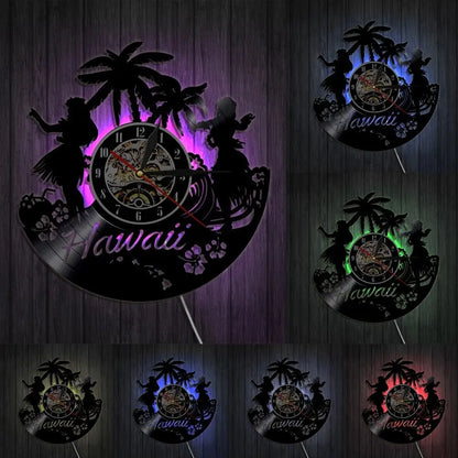 Horloge Vinyle Hawaii LED - Horloge LED