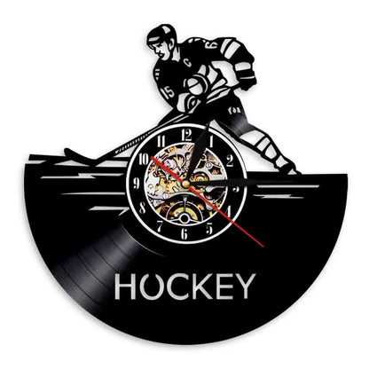 Horloge Vinyle Hockey - Horloge Tête de Mort