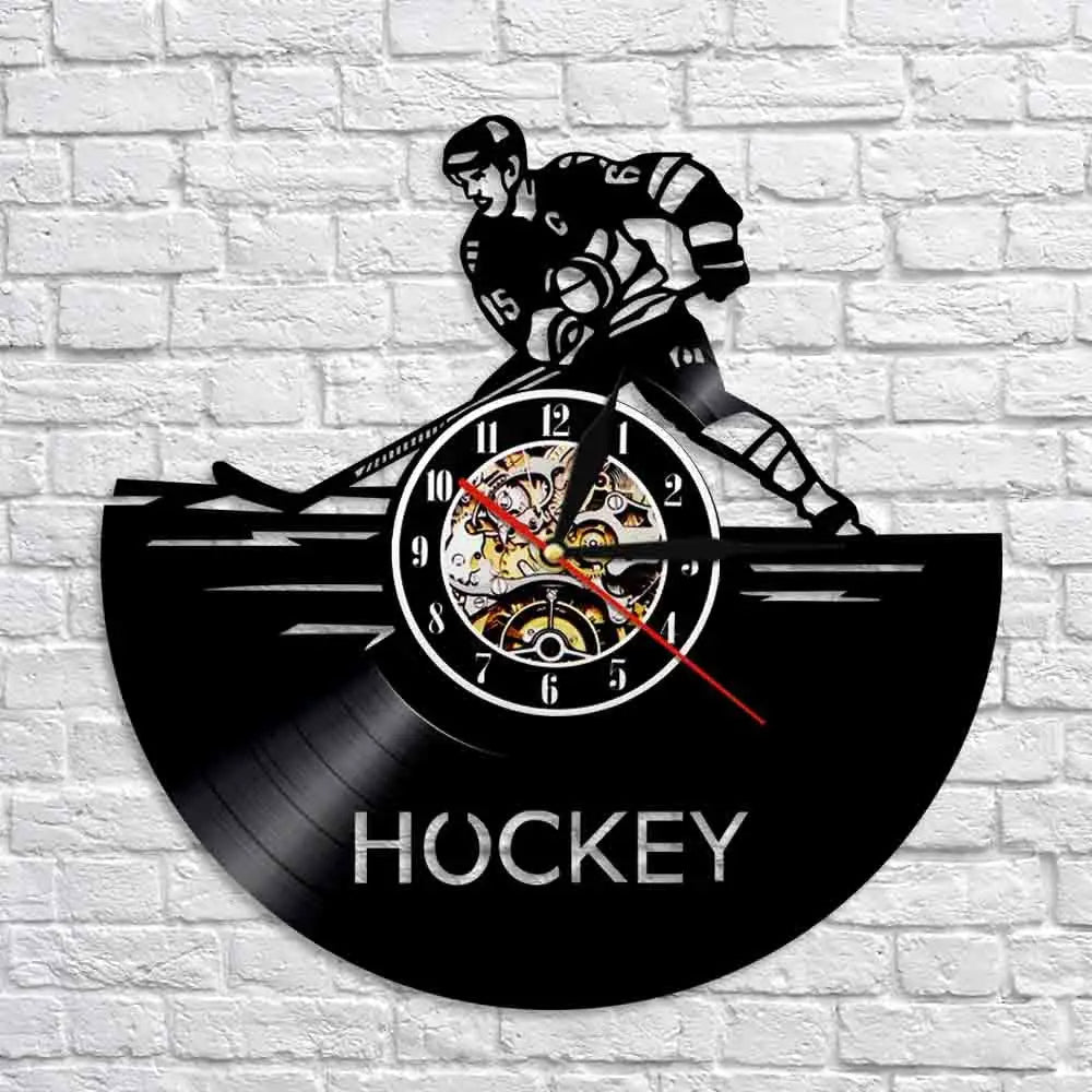 Horloge Vinyle Hockey - Horloge Tête de Mort