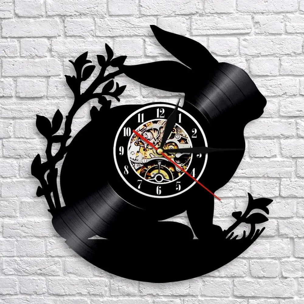 Horloge Vinyle Lapin - Horloge Tête de Mort