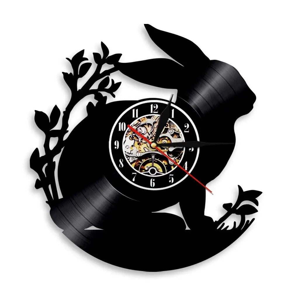 Horloge Vinyle Lapin - Horloge Tête de Mort