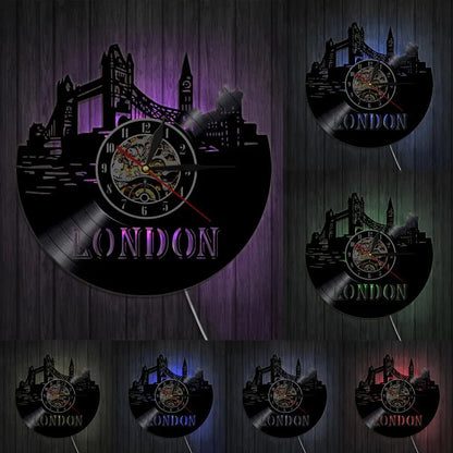 Horloge Vinyle Londres LED - Horloge LED