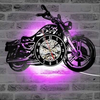 Horloge Vinyle Moto LED - Horloge LED