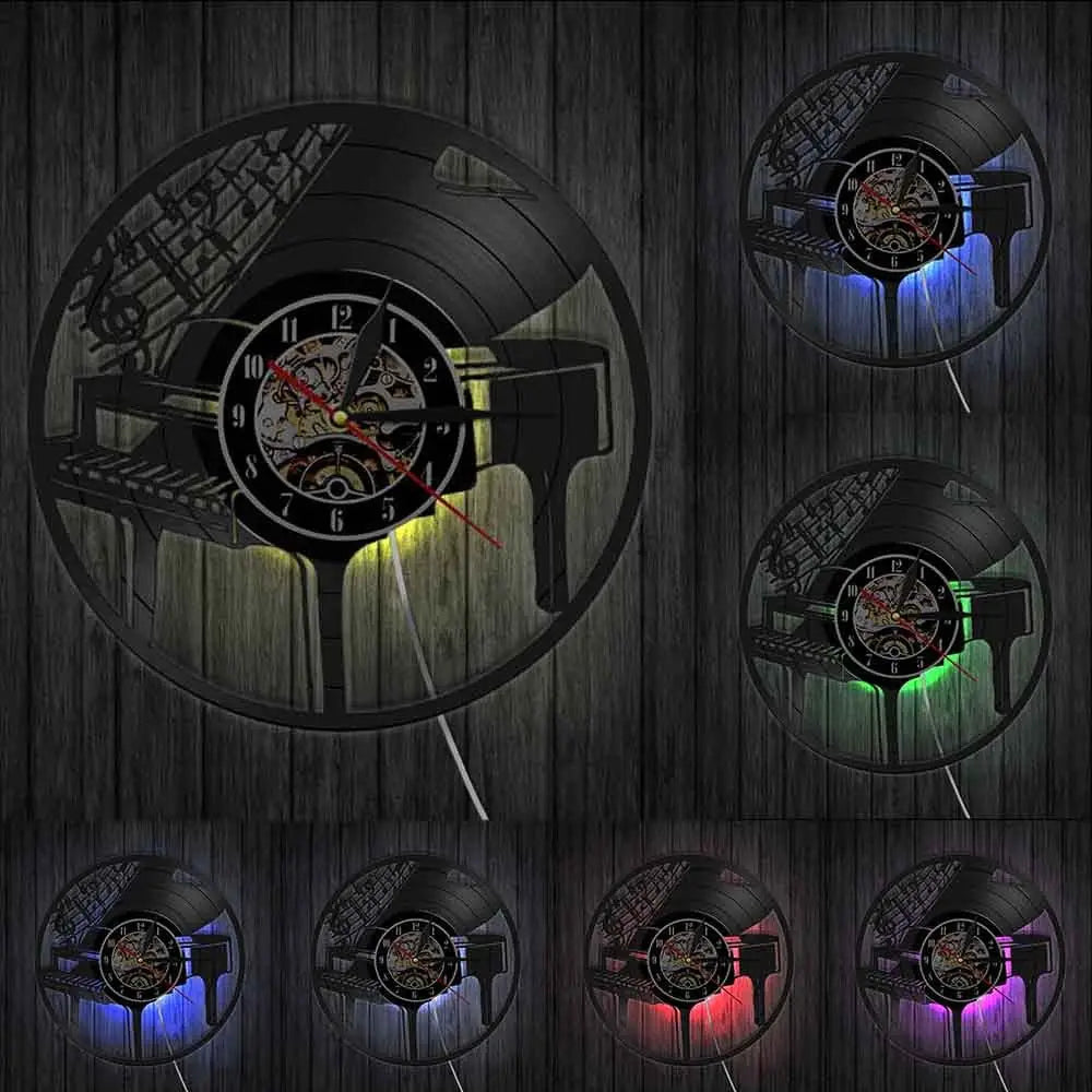 Horloge Vinyle Piano LED - Horloge LED