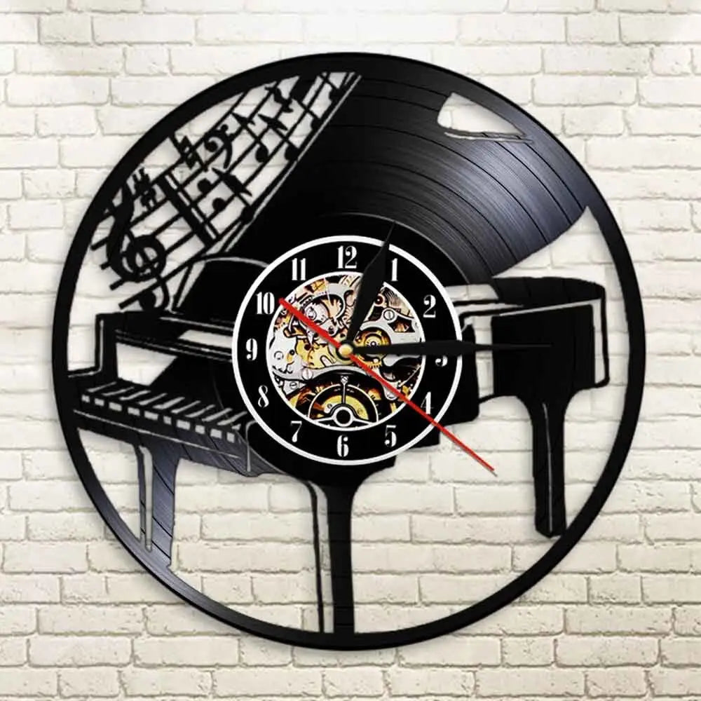 Horloge Vinyle Piano LED - Horloge LED