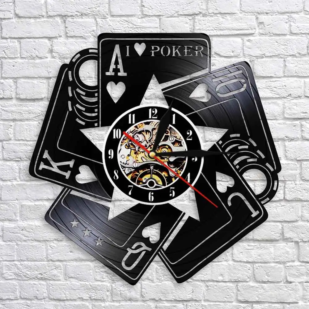 Horloge Vinyle Poker - Horloge Tête de Mort