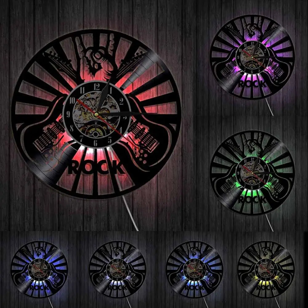 Horloge Vinyle Rock ’n’ roll LED - Horloge LED