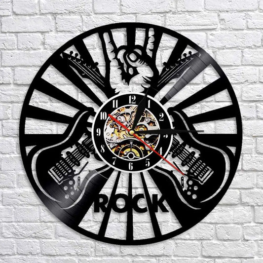 Horloge Vinyle Rock ’n’ roll - Horloge Tête de Mort