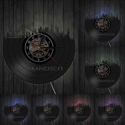 Horloge Vinyle San Francisco LED - Horloge LED