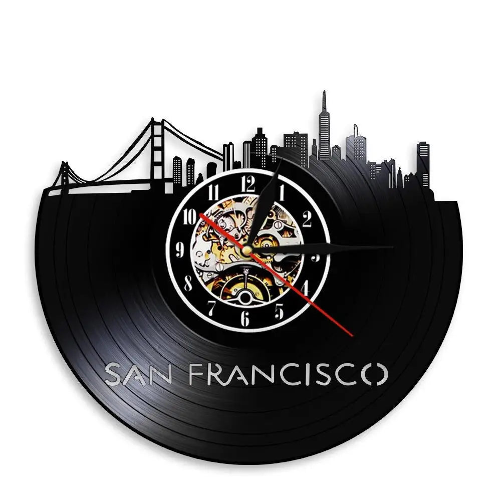 Horloge Vinyle San Francisco - Horloge Tête de Mort