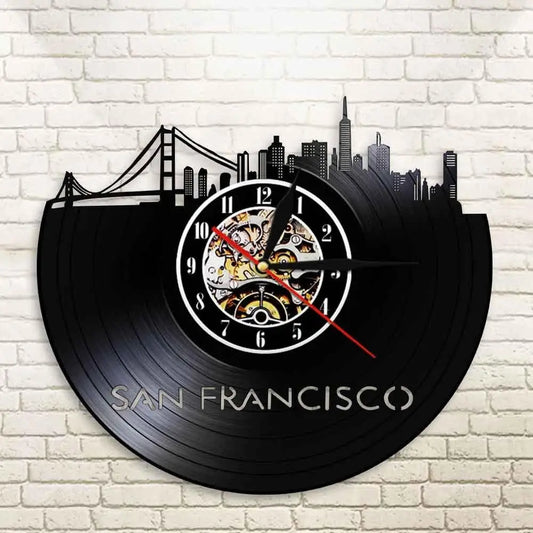 Horloge Vinyle San Francisco - Horloge Tête de Mort