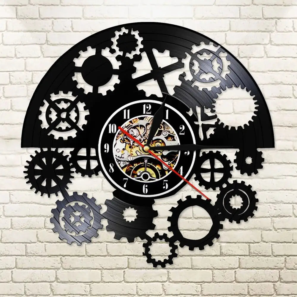 Horloge Vinyle Steampunk LED - Horloge LED