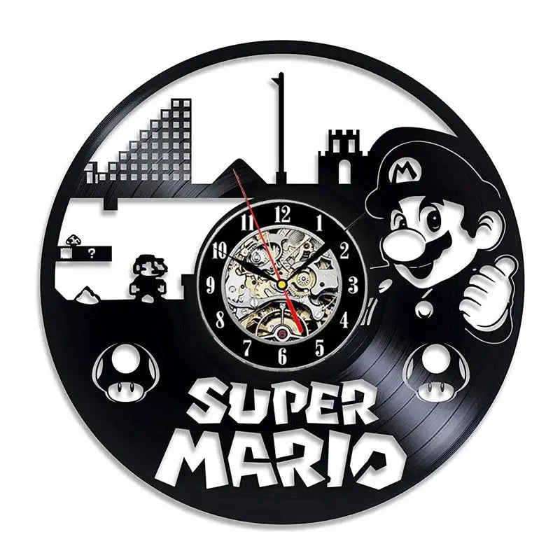 Horloge Vinyle Super Mario - Horloge Tête de Mort