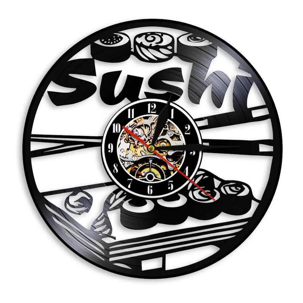 Horloge Vinyle Sushi - Horloge Tête de Mort