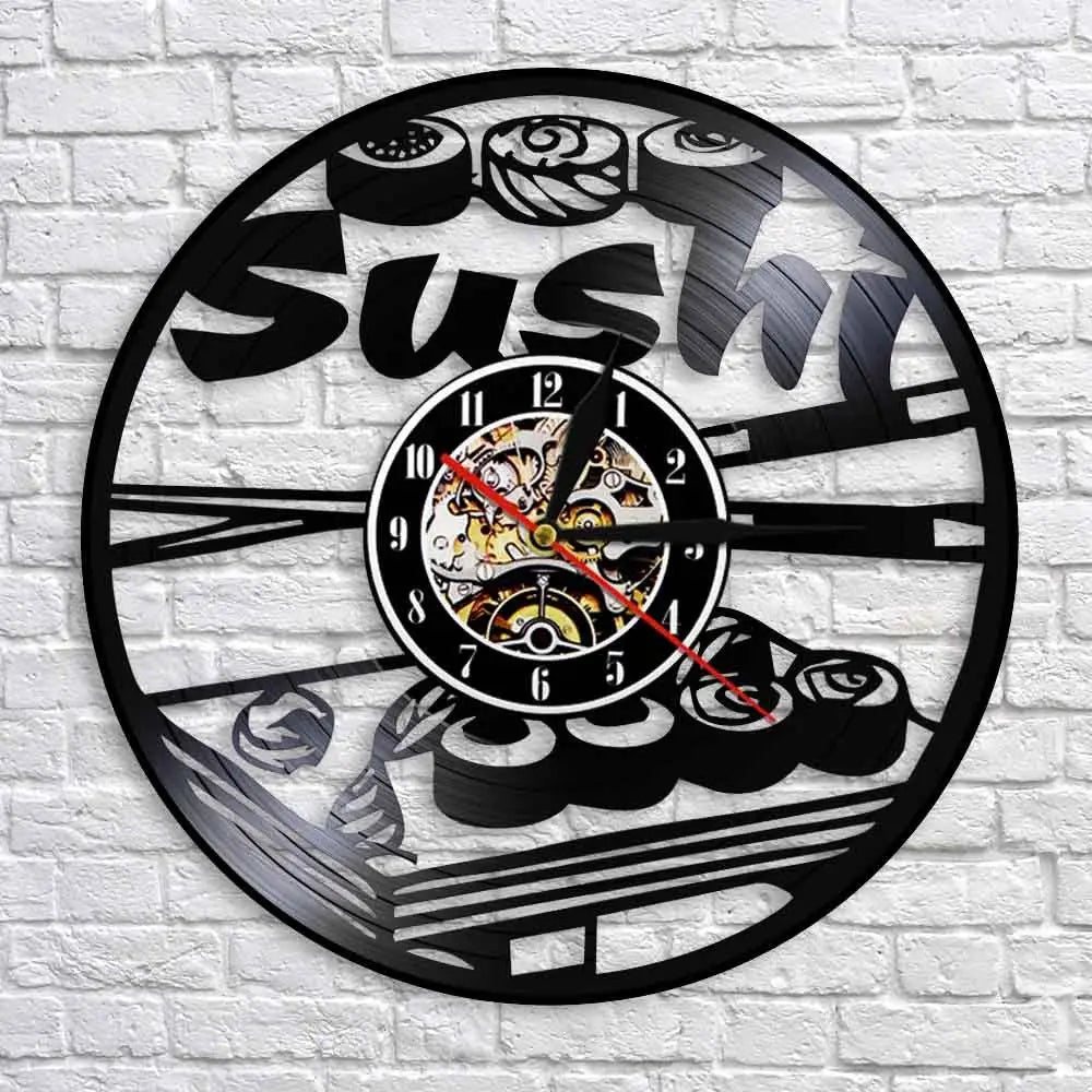 Horloge Vinyle Sushi - Horloge Tête de Mort