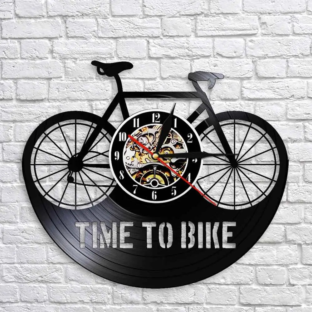 Horloge Vinyle Vélo - Horloge Tête de Mort