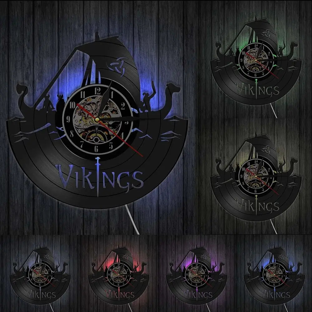 Horloge Vinyle Vikings LED - Horloge LED