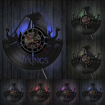 Horloge Vinyle Vikings LED - Horloge LED