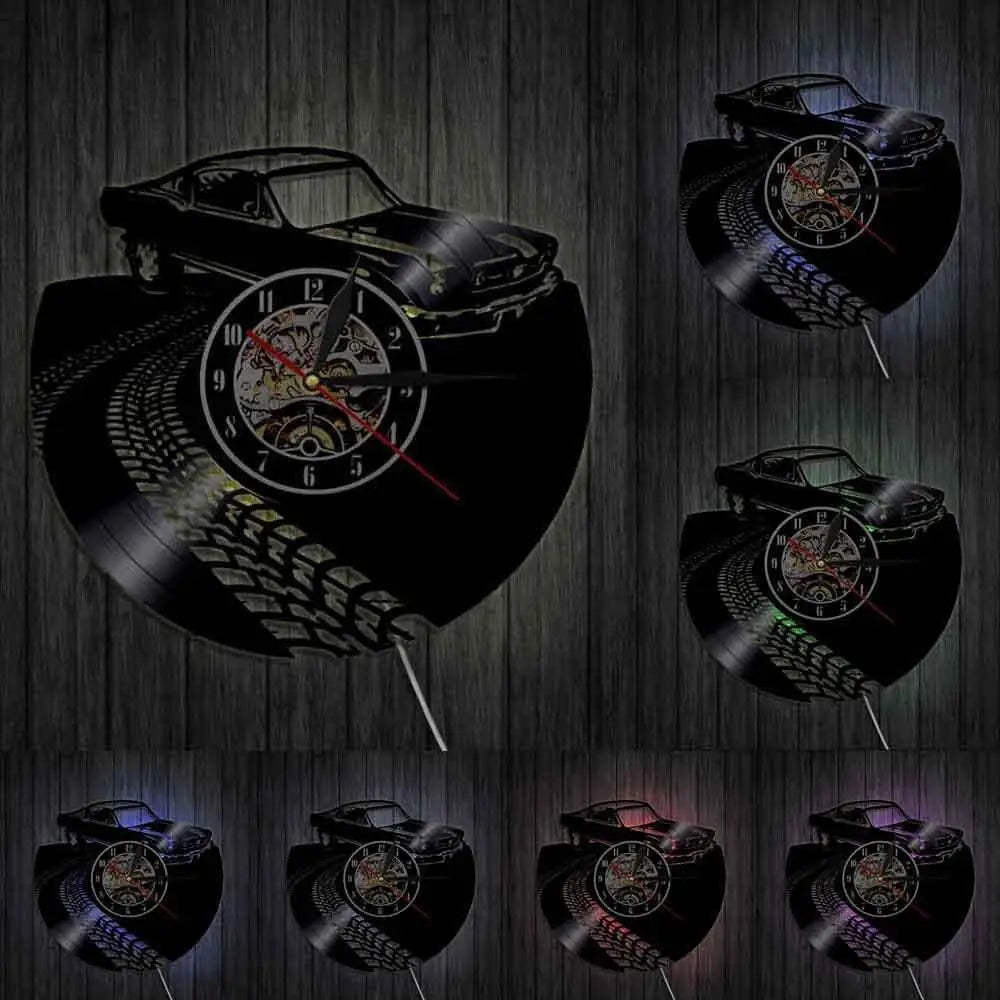 Horloge Vinyle Voiture Led