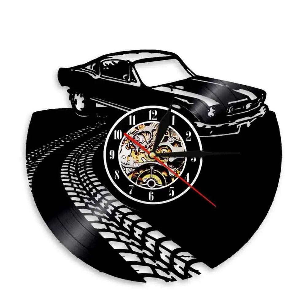 Horloge Vinyle Voiture - Horloge Tête de Mort