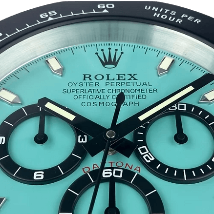 🕰️ Horloge Murale Rolex Daytona Black & Tiffany Blue - Passeport Cases