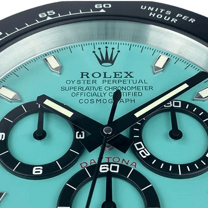 🕰️ Horloge Murale Rolex Daytona Black & Tiffany Blue - Passeport Cases