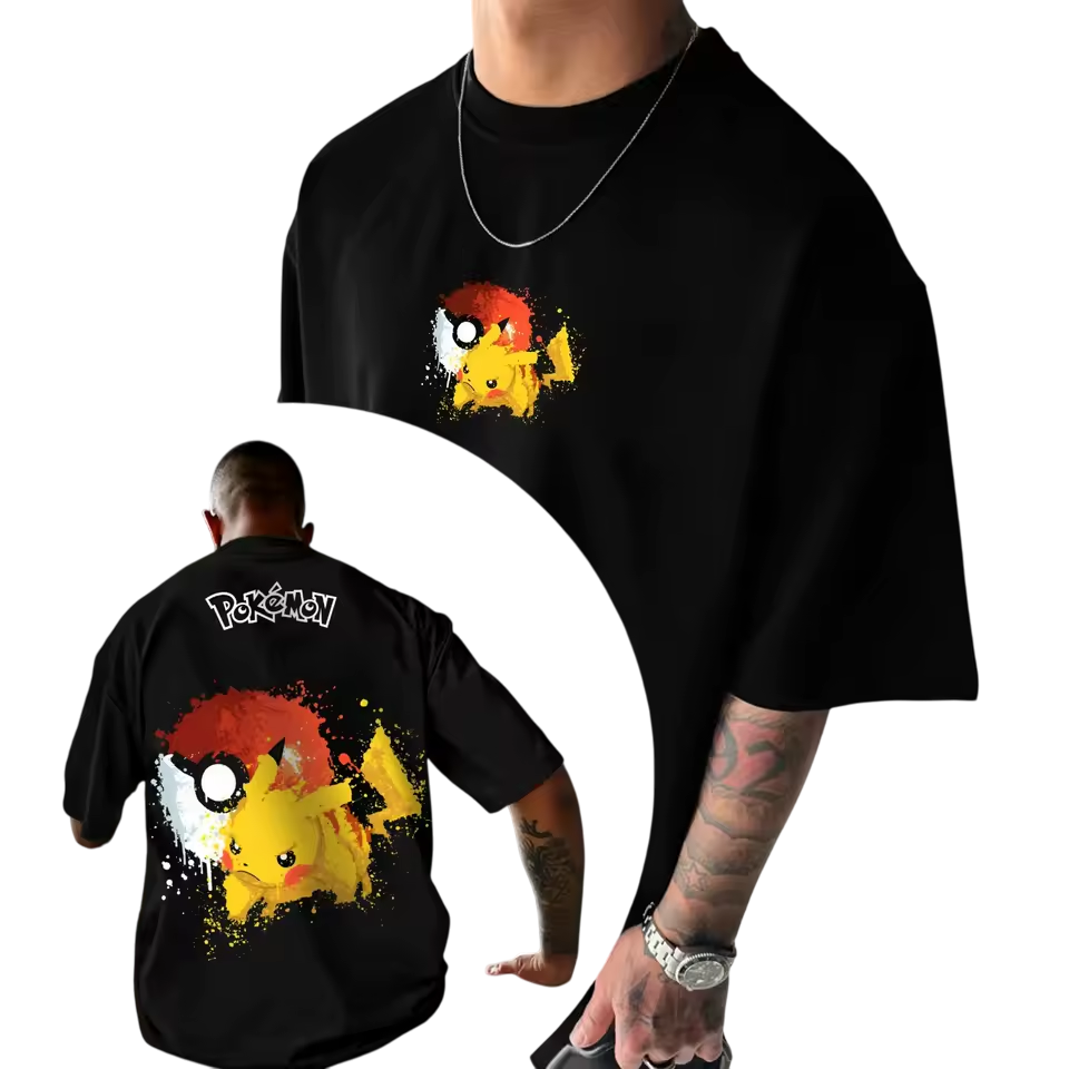 T-Shirt Oversize Pokémon – Pikachu Splash