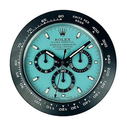 🕰️ Horloge Murale Rolex Daytona Black & Tiffany Blue - Passeport Cases