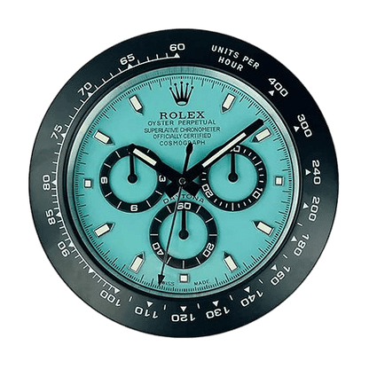 🕰️ Horloge Murale Rolex Daytona Black & Tiffany Blue - Passeport Cases