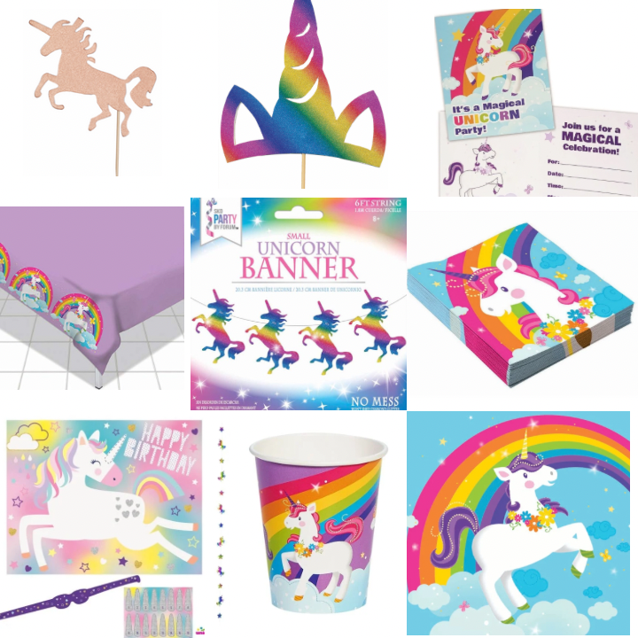 Ensemble d'Anniversaire Licorne Magnifique