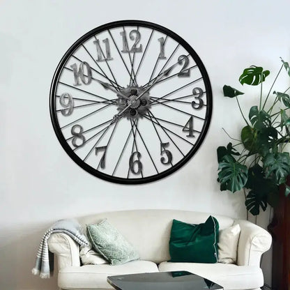 Industrielle Horloge Murale - Argent