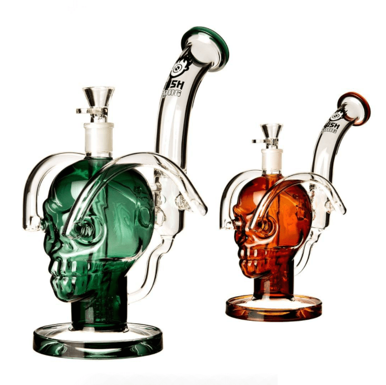 Bang en verre Kush Skull Percolator - Design unique et filtration efficace