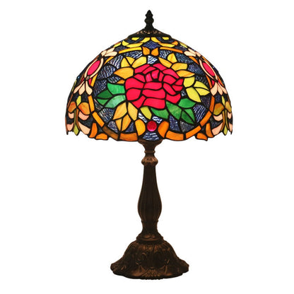 Lampe Abat-Jour Vintage Floral en Métal Vert Olive