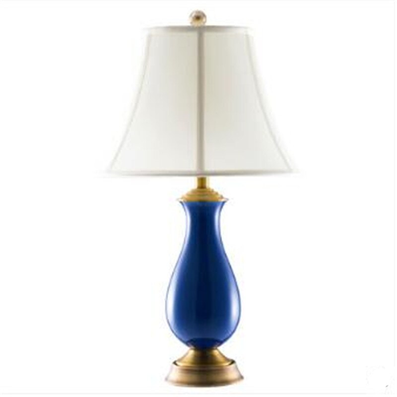 Lampe Vintage Bleu et Blanc en Cuivre et Acier Inoxydable